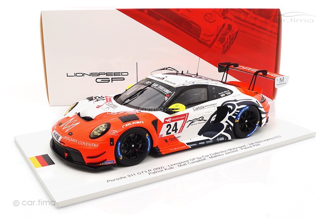 Porsche 911 GT3 R 24h Nürburgring 2023 Lionspeed GP by Car Collection Spark 1:18 FF026