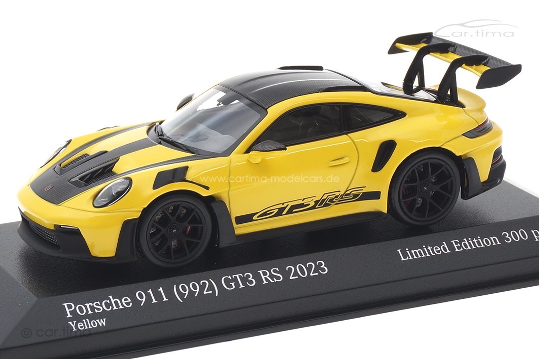 Porsche 911 (992) GT3 RS Weissach Paket Racinggelb/Rad schwarz Minichamps 1:43 413062116 Porsche 911 (992) GT3 RS Weissach Paket Racinggelb/Rad schwarz Minichamps 1:43 413062116