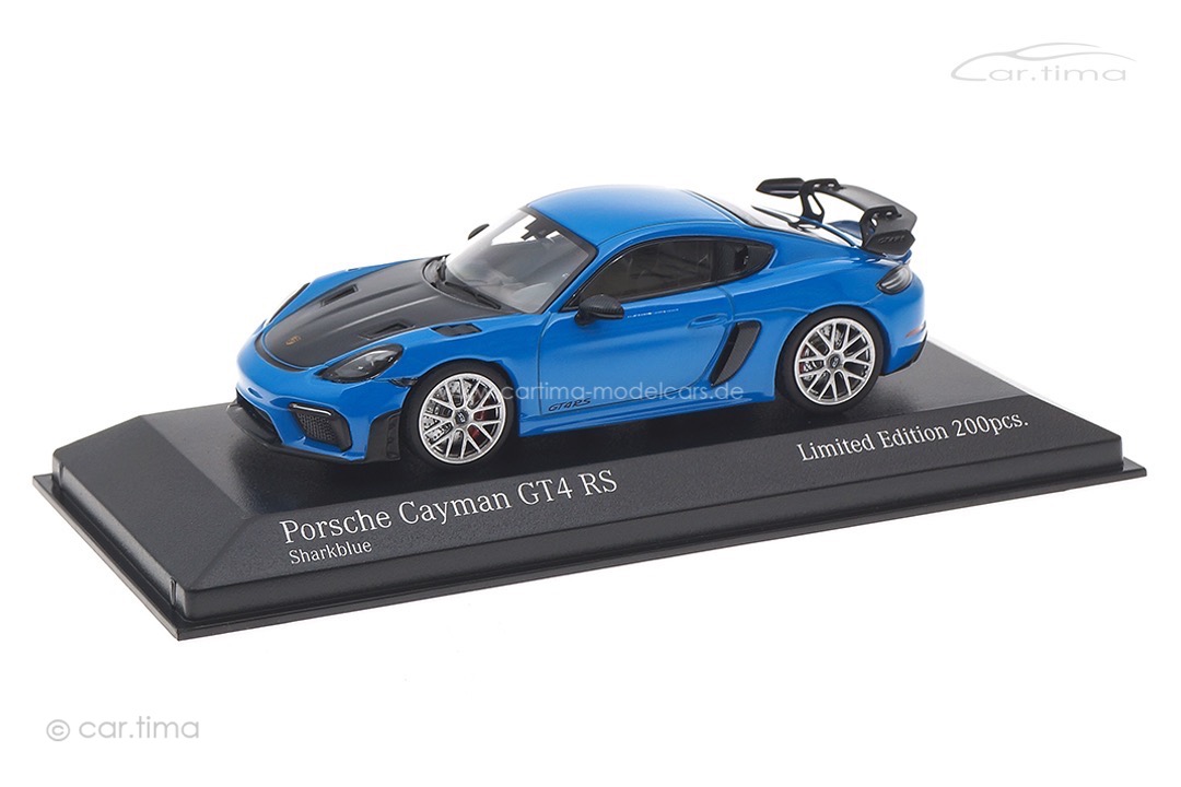 Porsche 718 Cayman GT4 RS Sharkblue/Rad silber Minichamps 1:43 413069705 Porsche 718 Cayman GT4 RS Sharkblue/Rad silber Minichamps 1:43 413069705