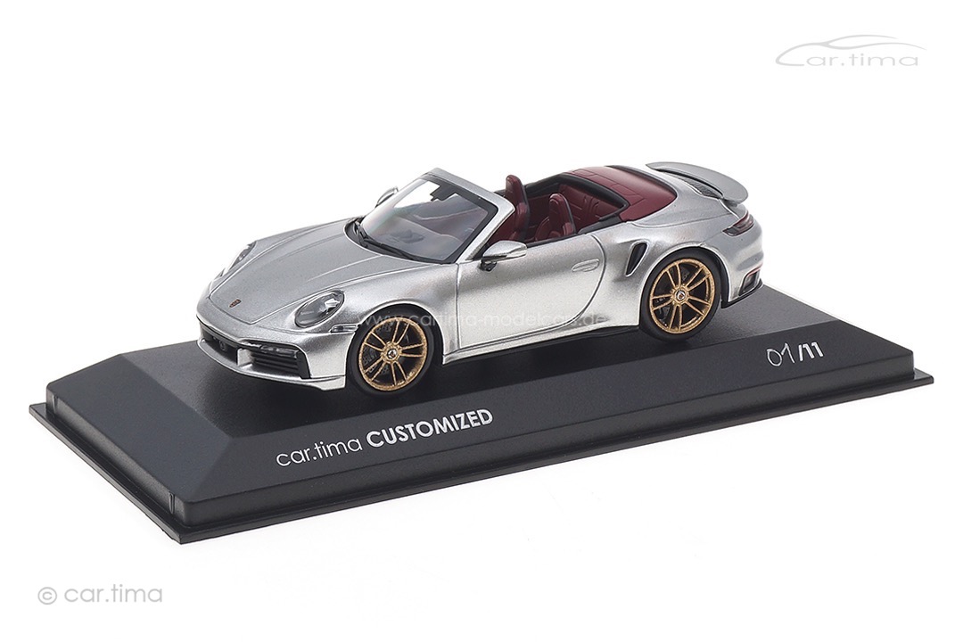 Porsche 911 (992) Turbo S Cabrio GT-silber/Rad aurum Minichamps car.tima CUSTOMIZED 1:43 Porsche 911 (992) Turbo S Cabrio GT-silber/Rad aurum Minichamps car.tima CUSTOMIZED 1:43