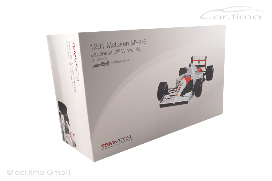 McLaren MP4/6 Winner GP Japan 1991 Gerhard Berger TSM 1:18 TSM141818R McLaren MP4/6 Winner GP Japan 1991 Gerhard Berger TSM 1:18 TSM141818R