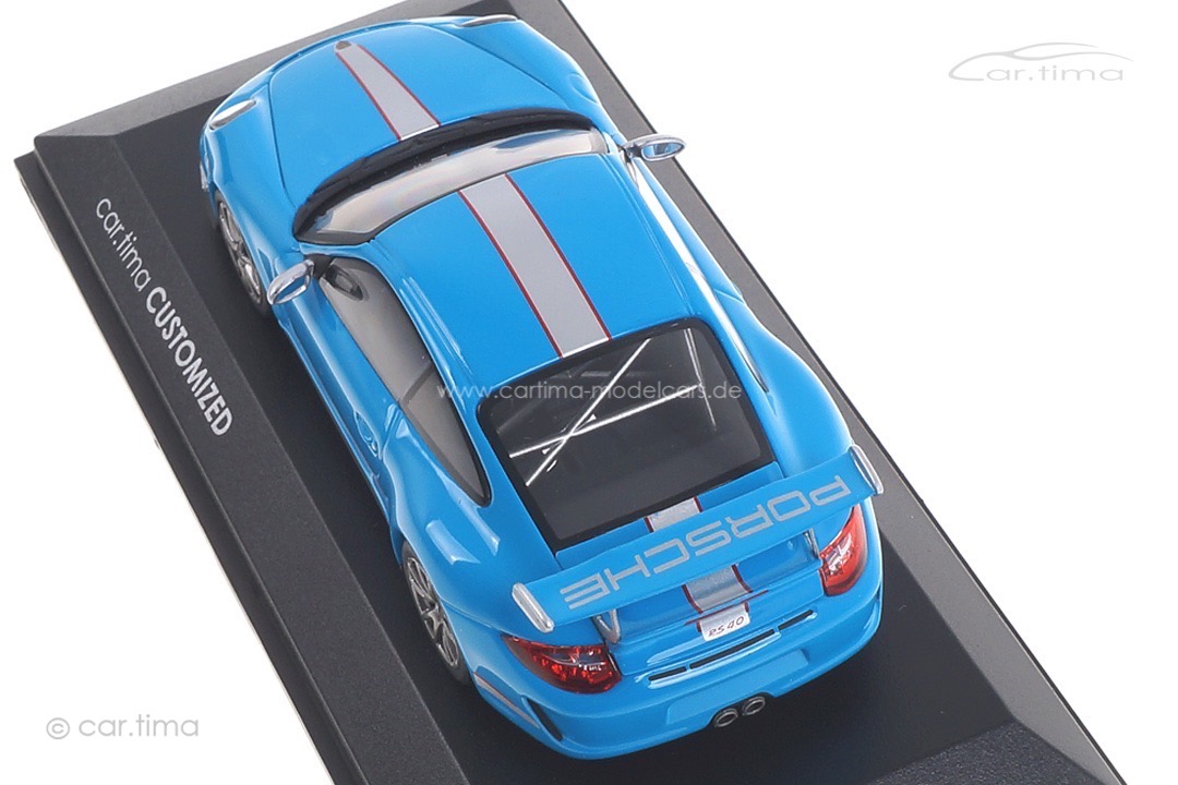 Porsche 911 (997 II) GT3 RS 4.0 Rivierablau/Rad silber Minichamps car.tima CUSTOMIZED 1:43 Porsche 911 (997 II) GT3 RS 4.0 Rivierablau/Rad silber Minichamps car.tima CUSTOMIZED 1:43