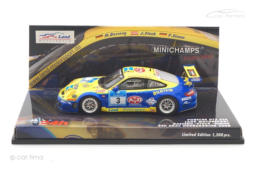 Porsche 911 (996) GT3 RSR 24h Nürburgring 2008 Basseng/Stuck/Simon Minichamps 1:43 437087803