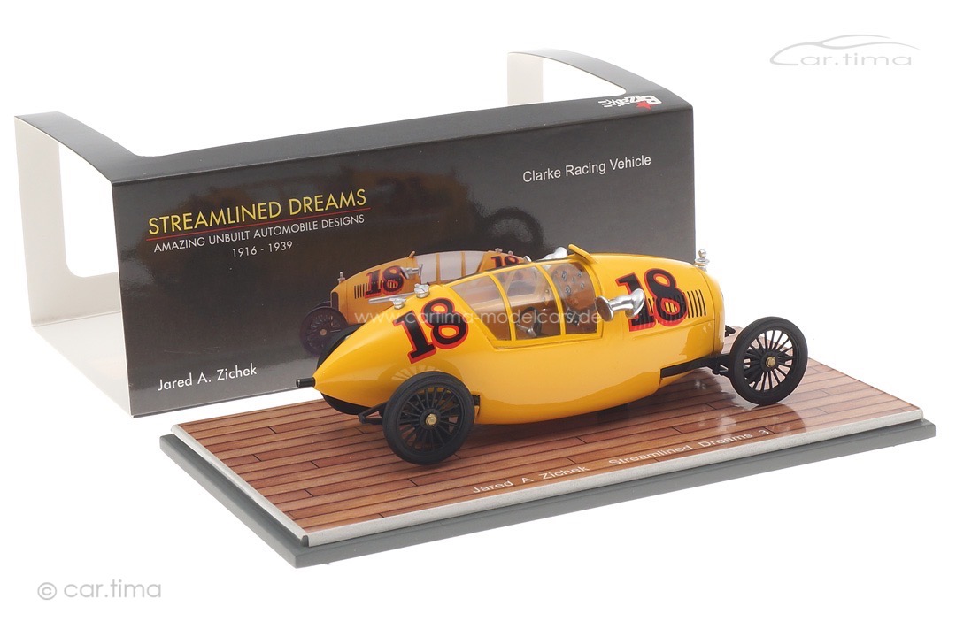 Clarke Racing Vehicle 1916 Jared A. Zichek Streamlined Dreams 3 Bizarre 1:43 B1068