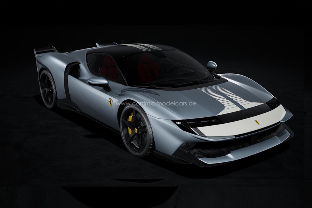 Ferrari 849 Testarossa Assetto Pressevorstellung Fiorano Grigio Titanio BBR 1:43 BBRC329A