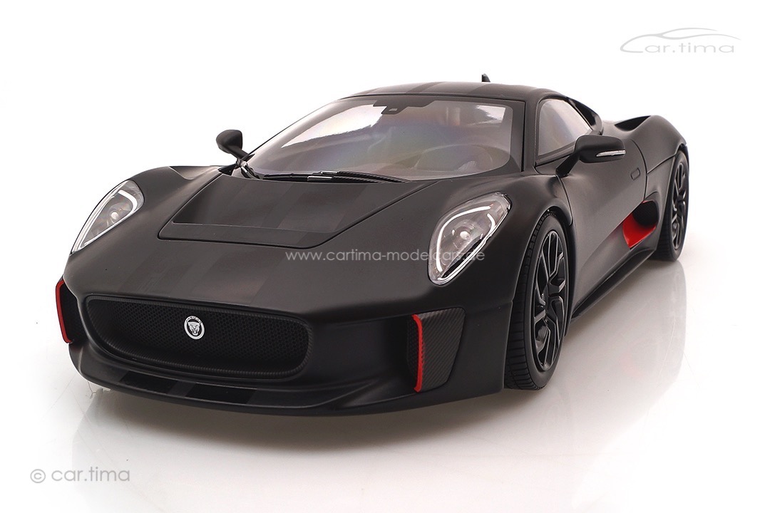 Jaguar C-X75 Satin Black/Gloss Stripes Almost Real 1:18 810605