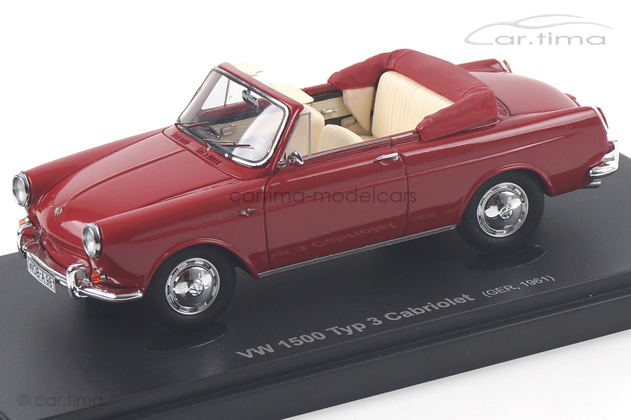 VW 1500 Typ 3 Cabriolet 1961 rot Avenue43 1:43 60003