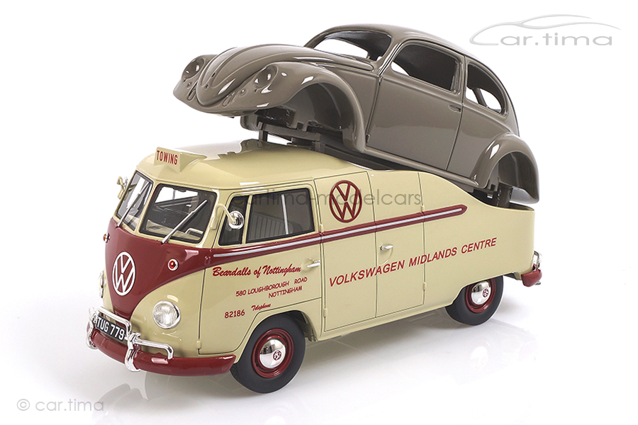 Volkswagen VW T1a Midlands Centre/Brezelkäfer Schuco 1:18 450016300 Volkswagen VW T1a Midlands Centre/Brezelkäfer Schuco 1:18 450016300