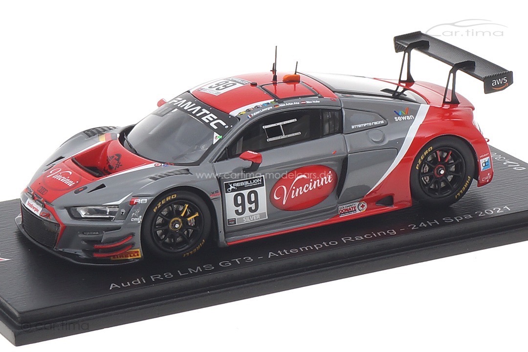 Audi R8 LMS GT3 24h Spa 2021 Lavergne/Hofer/Aka Spark 1:43 SB443 Audi R8 LMS GT3 24h Spa 2021 Lavergne/Hofer/Aka Spark 1:43 SB443