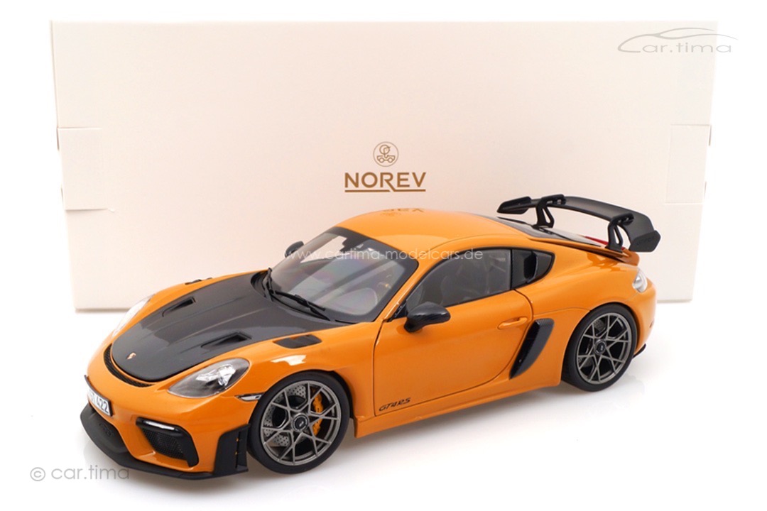 Porsche 718 Cayman GT4 RS Weissach Package Bahamagelb Norev 1:18 187252