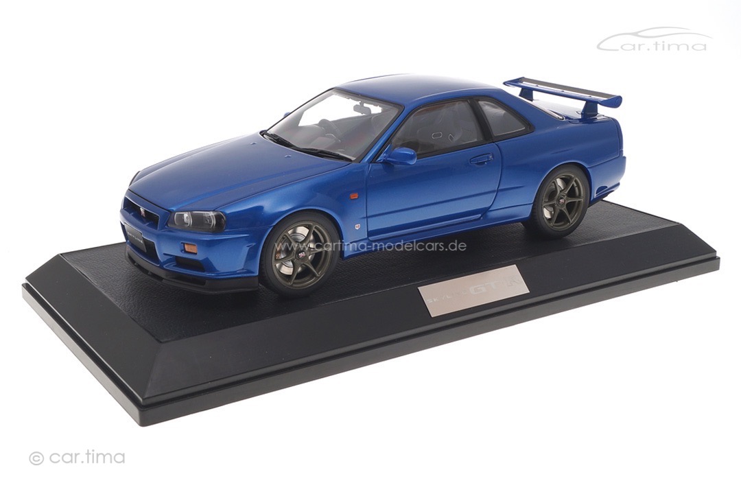 Nissan Skyline GT-R V-spec (BNR34) Bayside blue Hobby Japan 1:18 HJ1809BL Nissan Skyline GT-R V-spec (BNR34) Bayside blue Hobby Japan 1:18 HJ1809BL