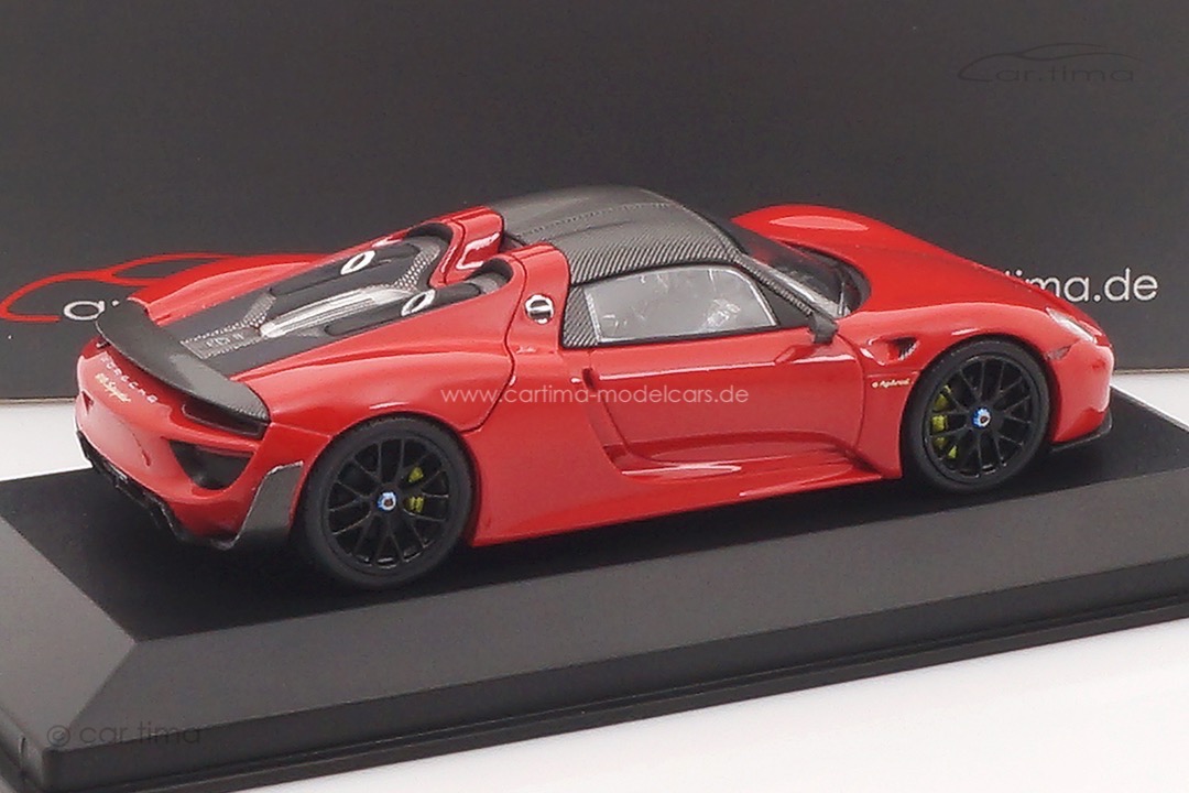 Porsche 918 Spyder Weissach Paket Indischrot/Rad schwarz Minichamps car.tima CUSTOMIZED 1:43