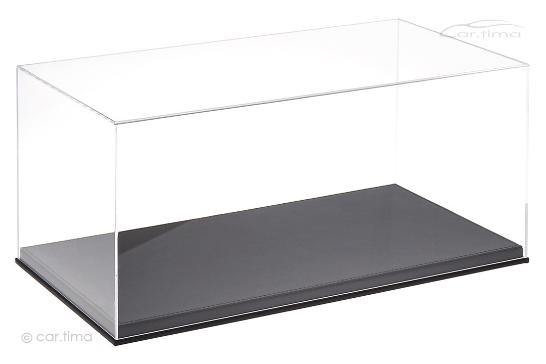 Vitrine/Showcase Leder Optik schwarz 45,5cm x 24,8cm x 21,3cm (L/B/H) car.tima EXCLUSIVE 1:12