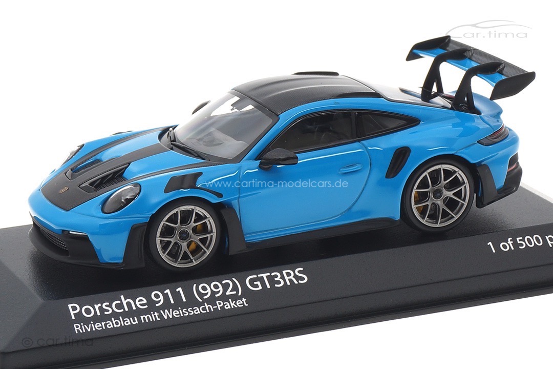 Porsche 911 (992) GT3 RS Weissach Package Rivierablau Minichamps 1:43 410062107