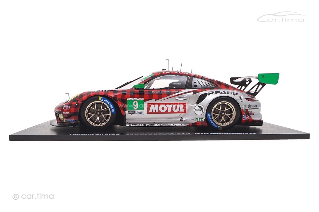 Porsche 911 GT3 R Winner GTD 12h Sebring 2021 Kern/Robichon/Vanthoor Spark 1:18 MAP02186221 Porsche 911 GT3 R Winner GTD 12h Sebring 2021 Kern/Robichon/Vanthoor Spark 1:18 MAP02186221