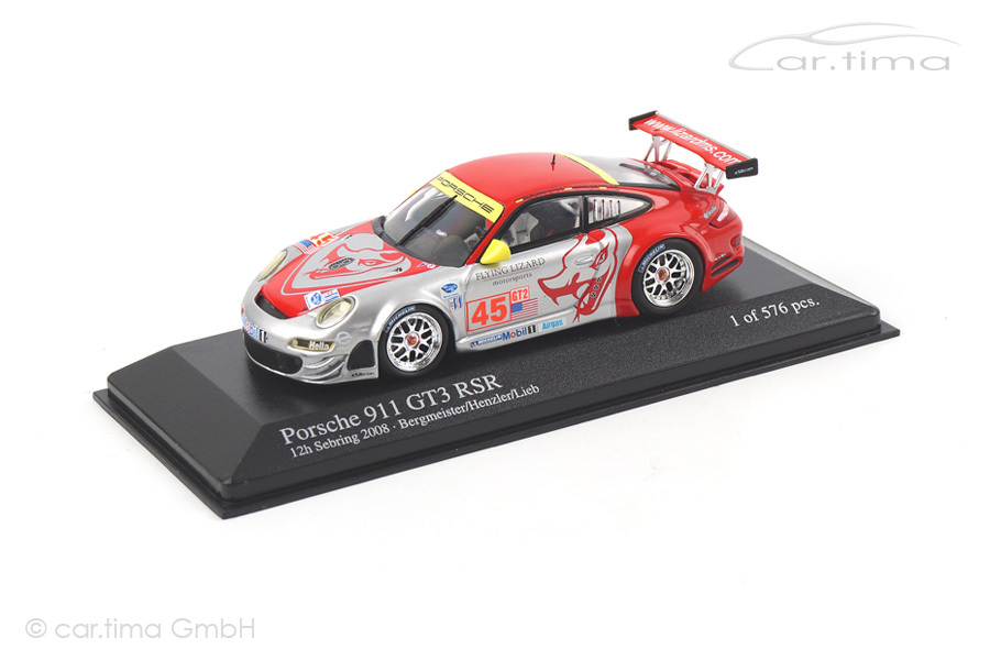 Porsche 911 (997) GT3 RS 12h Sebring 2008 Bergmeister/Lieb/Henzler Minichamps 1:43 400087845