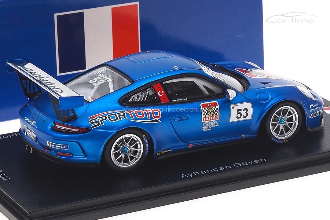 Porsche 911 (991) GT3 Cup Champion Carrera Cup Frankreich 2018 Güven Spark 1:43 SF140