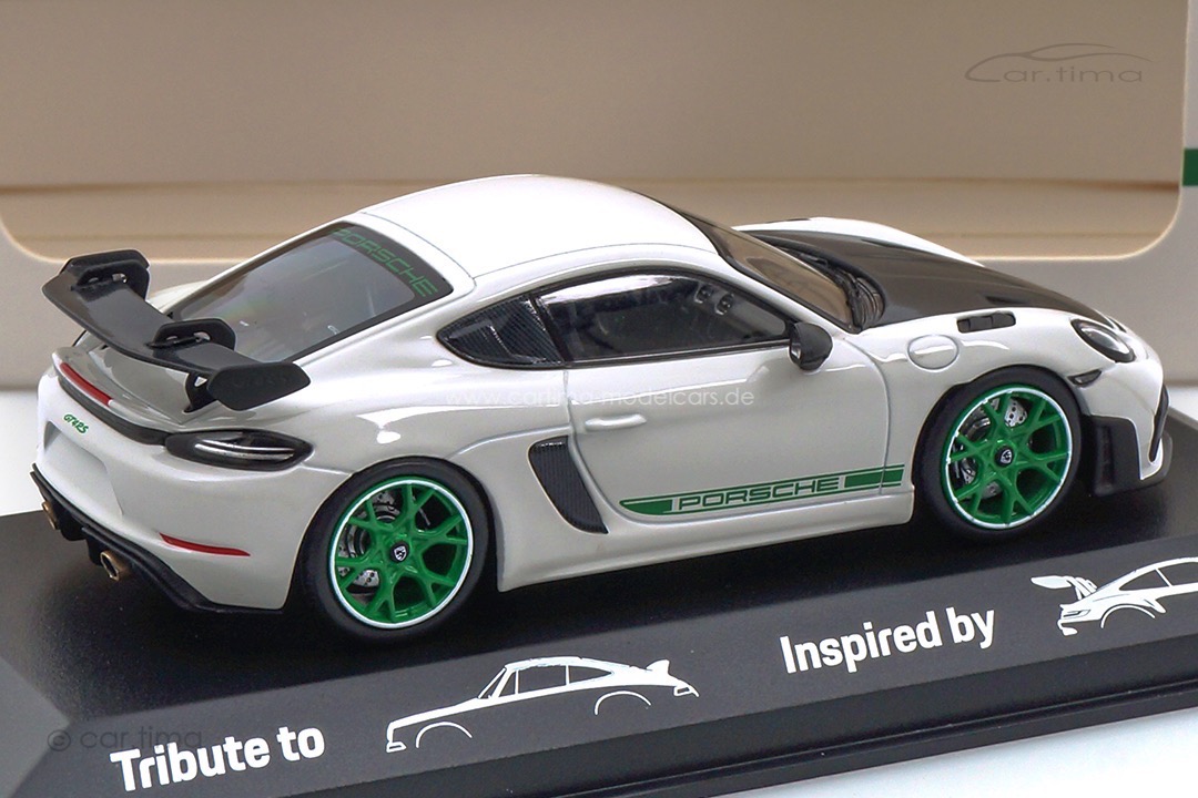 Porsche 718 Cayman GT4 RS Tribute weiß/grün Minichamps 1:43 WAP0206010TCAY