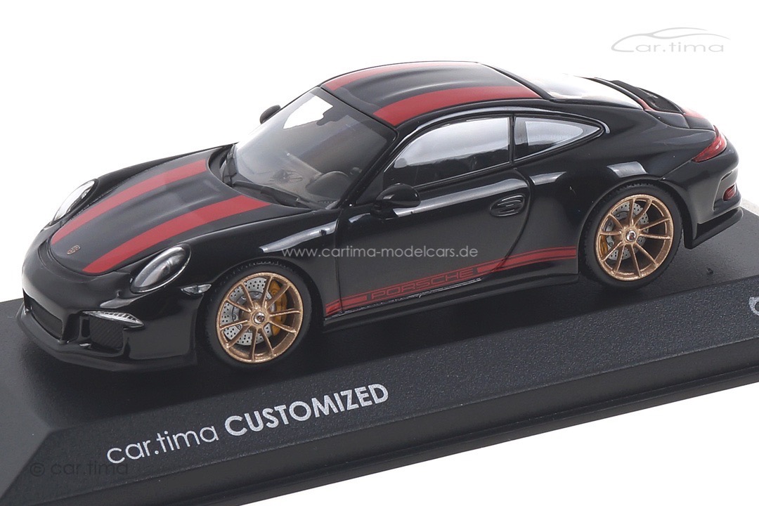 Porsche 911 (991) R Schwarz/Rad aurum Minichamps car.tima CUSTOMIZED 1:43