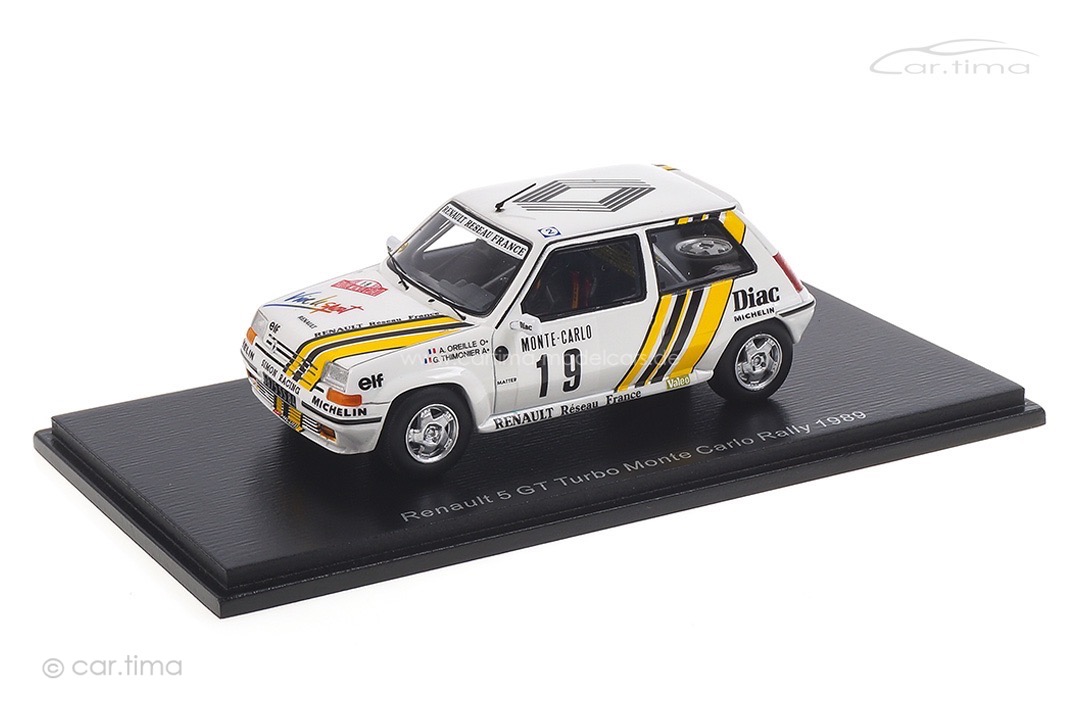 Renault 5 GT Turbo Rallye Monte Carlo 1989 Oreille/Thimonier Spark 1:43 S5565 Renault 5 GT Turbo Rallye Monte Carlo 1989 Oreille/Thimonier Spark 1:43 S5565