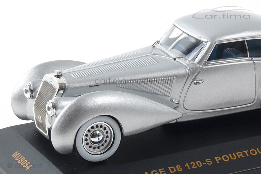 Delage D8 120-S Pourtout Aero Coupe 1937 silber IXO Models 1:43 MUS054 Delage D8 120-S Pourtout Aero Coupe 1937 silber IXO Models 1:43 MUS054