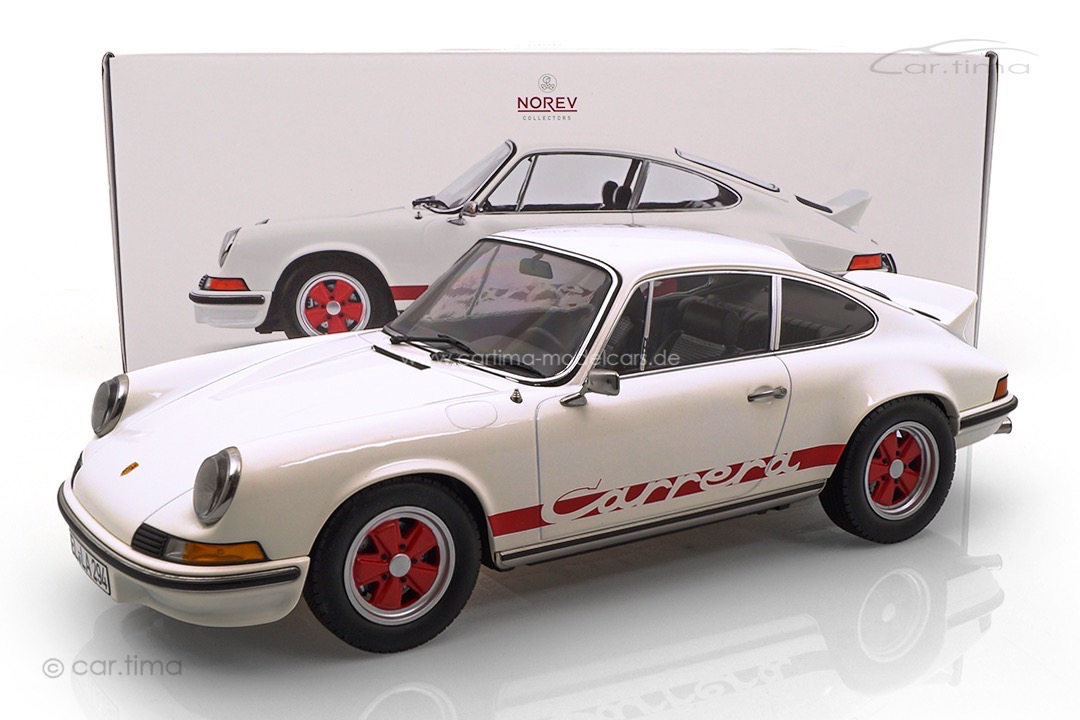 Porsche 911 Carrera RS 2,7 Grandprix-weiß/Dekor rot Norev 1:12 127514