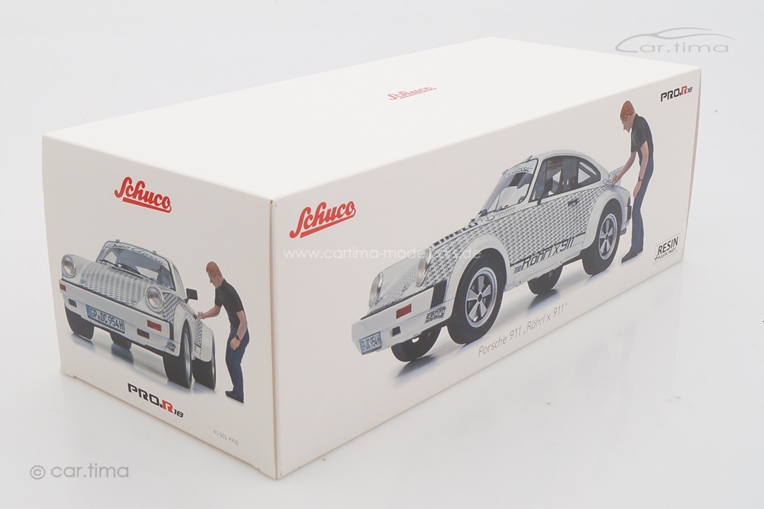 Porsche 911 Röhrlx911 mit Walter Röhrl Figur Schuco 1:18 450024900