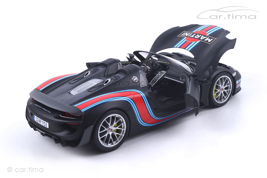 Porsche 918 Spyder Weissach Package matt schwarz mit Martini Minichamps 1:18 110062445 Porsche 918 Spyder Weissach Package matt schwarz mit Martini Minichamps 1:18 110062445
