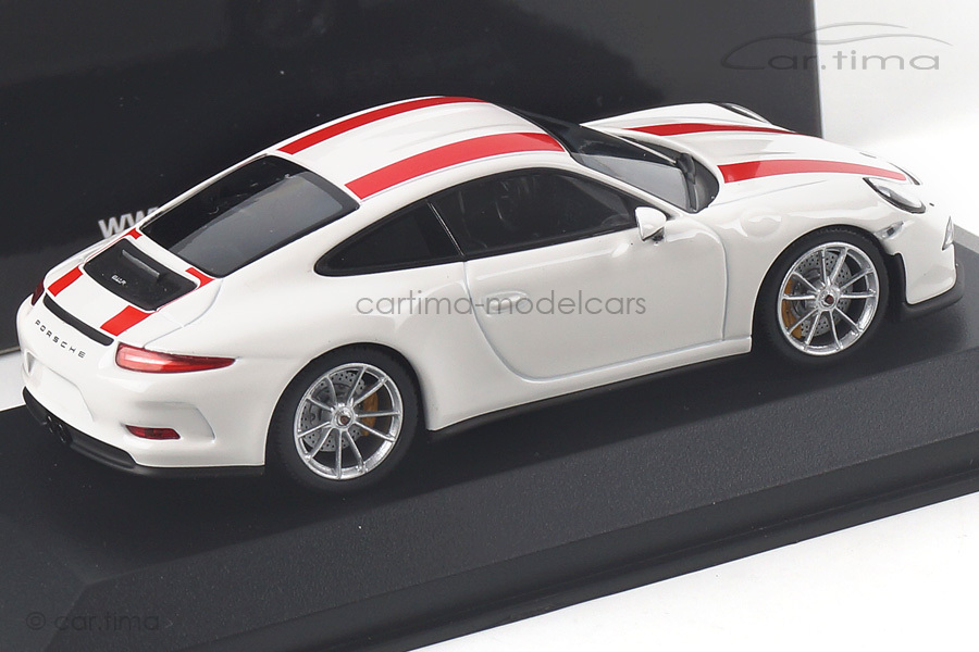 Porsche 911 (991) R weiß/Dekorstreifen rot Minichamps 1:43 410066220 Porsche 911 (991) R weiß/Dekorstreifen rot Minichamps 1:43 410066220
