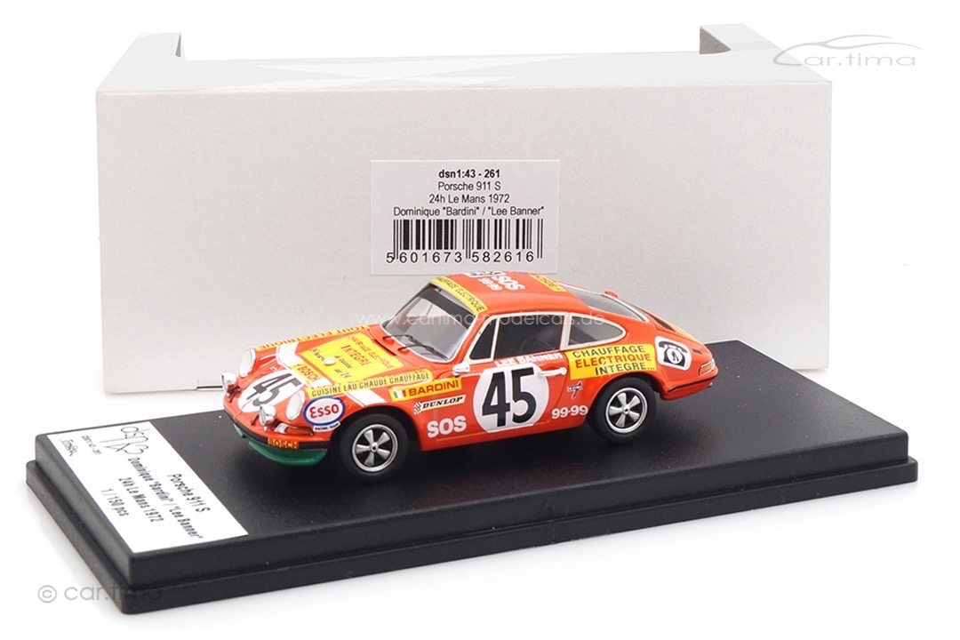 Porsche 911 S 24h Le Mans 1972 Bardini/Banner Troféu 1:43 DSN143-261