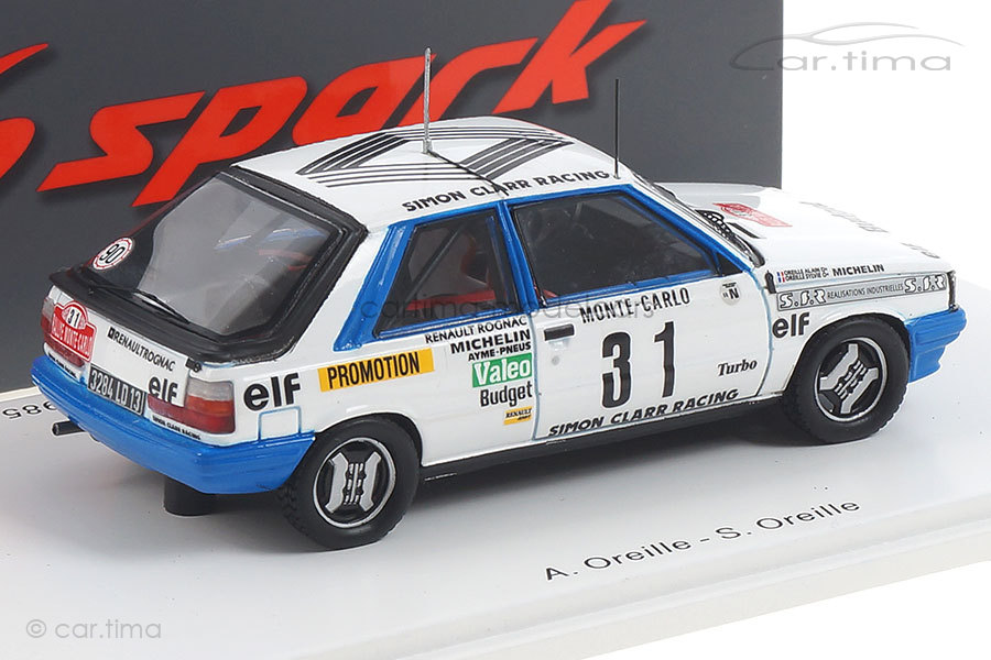 Renault 11 Turbo Rallye Monte Carlo 1985 Oreille/Oreille Spark 1:43 S5566 Renault 11 Turbo Rallye Monte Carlo 1985 Oreille/Oreille Spark 1:43 S5566