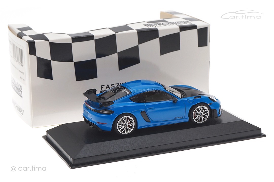 Porsche 718 Cayman GT4 RS Sharkblue/Rad silber Minichamps 1:43 413069705 Porsche 718 Cayman GT4 RS Sharkblue/Rad silber Minichamps 1:43 413069705
