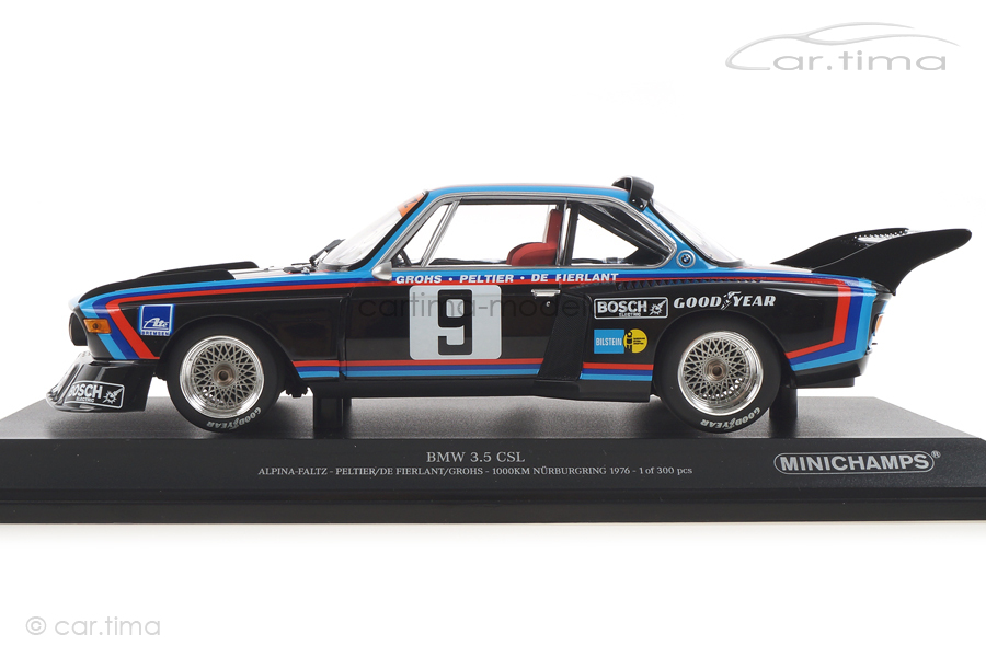 BMW 3.5 CSL 1000 km Nürburgring 1976 Peltier/De Fierlant/Grohs Minichamps 1:18 155762609 BMW 3.5 CSL 1000 km Nürburgring 1976 Peltier/De Fierlant/Grohs Minichamps 1:18 155762609