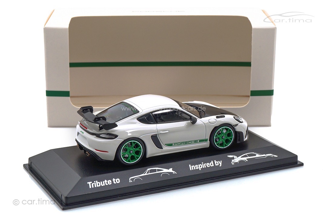 Porsche 718 Cayman GT4 RS Tribute weiß/grün Minichamps 1:43 WAP0206010TCAY Porsche 718 Cayman GT4 RS Tribute weiß/grün Minichamps 1:43 WAP0206010TCAY