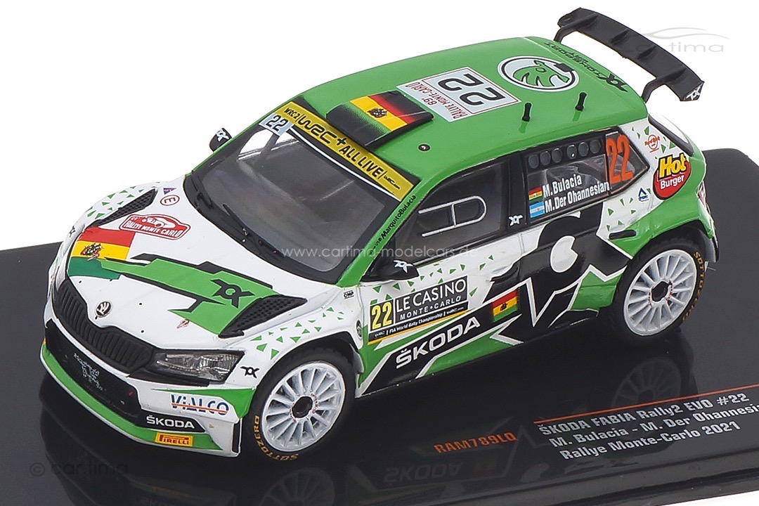 Skoda Fabia Rally2 Evo Rallye Monte Carlo 2021 Bulacia/Der Ohannesian IXO 1:43 RAM789LQ Skoda Fabia Rally2 Evo Rallye Monte Carlo 2021 Bulacia/Der Ohannesian IXO 1:43 RAM789LQ