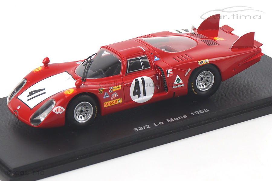 Alfa Romeo 33/2 24h Le Mans 1968 Baghetti/Vaccarella Spark 1:43 S4370 Alfa Romeo 33/2 24h Le Mans 1968 Baghetti/Vaccarella Spark 1:43 S4370