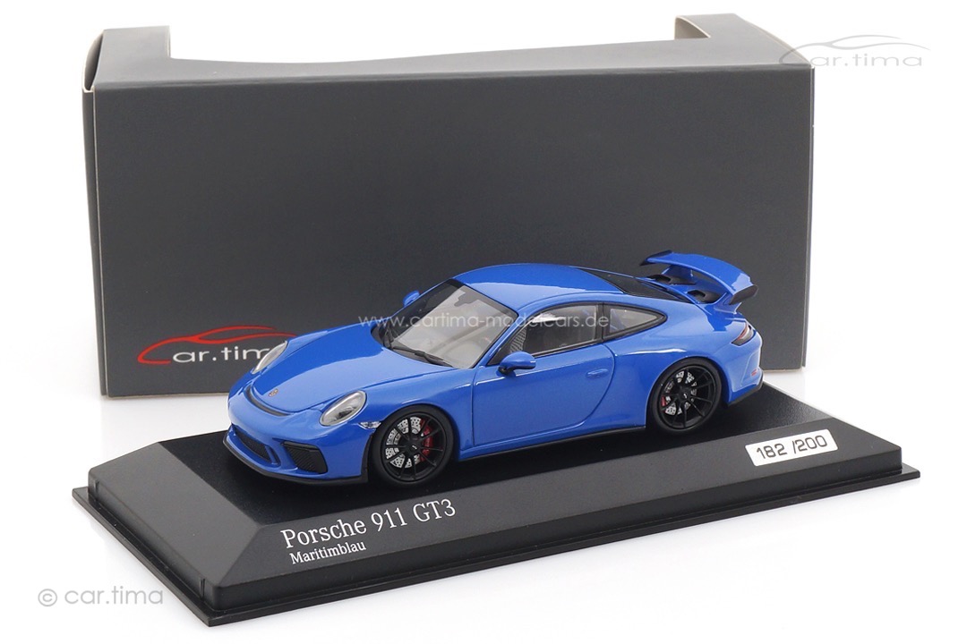 Porsche 911 (991 II) GT3 Maritimblau/Rad schwarz Minichamps 1:43 CA04318010B