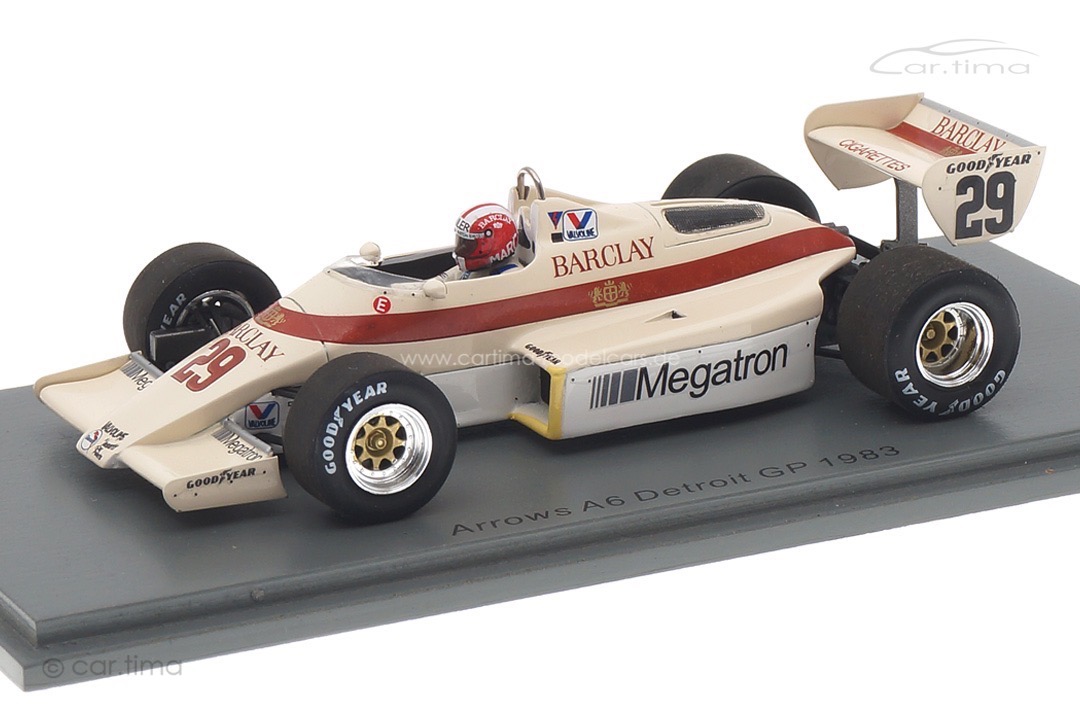 Arrows A6 Detroit GP 1983 Marc Surer Spark 1:43 S5787 Arrows A6 Detroit GP 1983 Marc Surer Spark 1:43 S5787