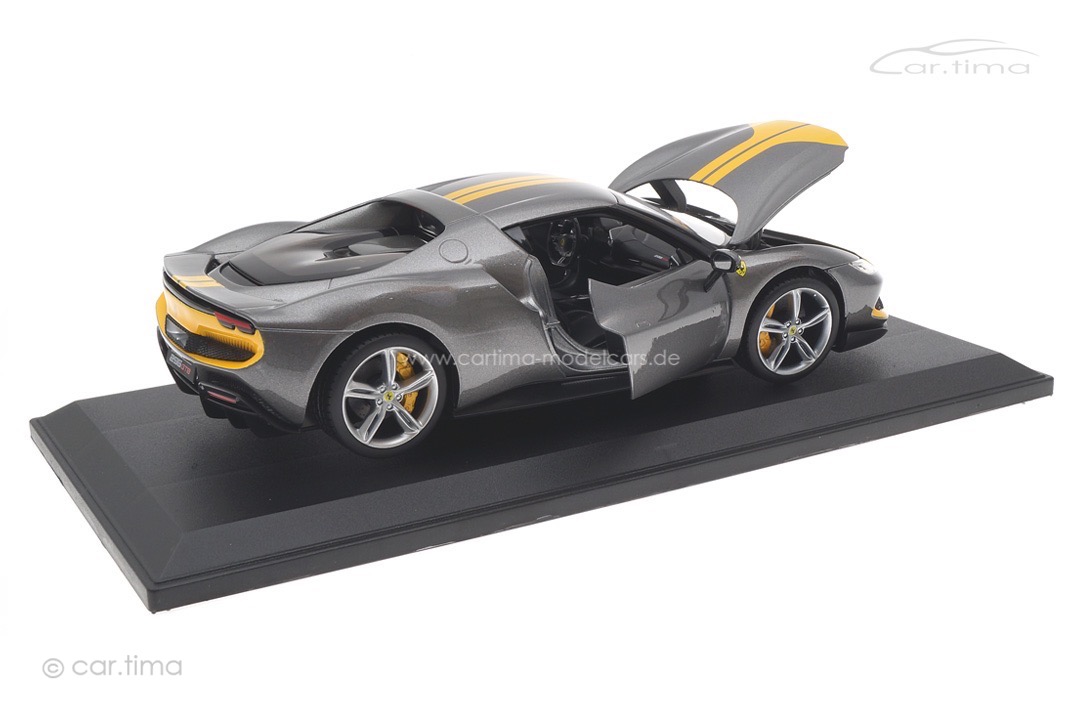 Ferrari 296 GTB Assetto Fiorano 2022 grau met./gelb Bburago 1:18 18-16017G Ferrari 296 GTB Assetto Fiorano 2022 grau met./gelb Bburago 1:18 18-16017G
