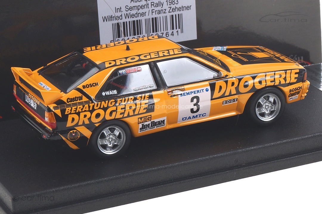 Audi Quattro Semperit Rally 1983 Wiedner/Zehetner Trofeu 1:43 RRAT04 Audi Quattro Semperit Rally 1983 Wiedner/Zehetner Trofeu 1:43 RRAT04
