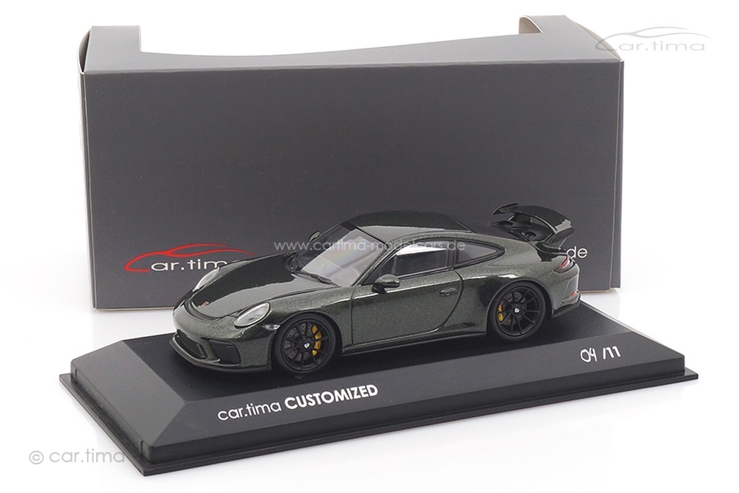 Porsche 911 (991 II) GT3 Oakgrün/Rad schwarz Minichamps car.tima CUSTOMIZED 1:43
