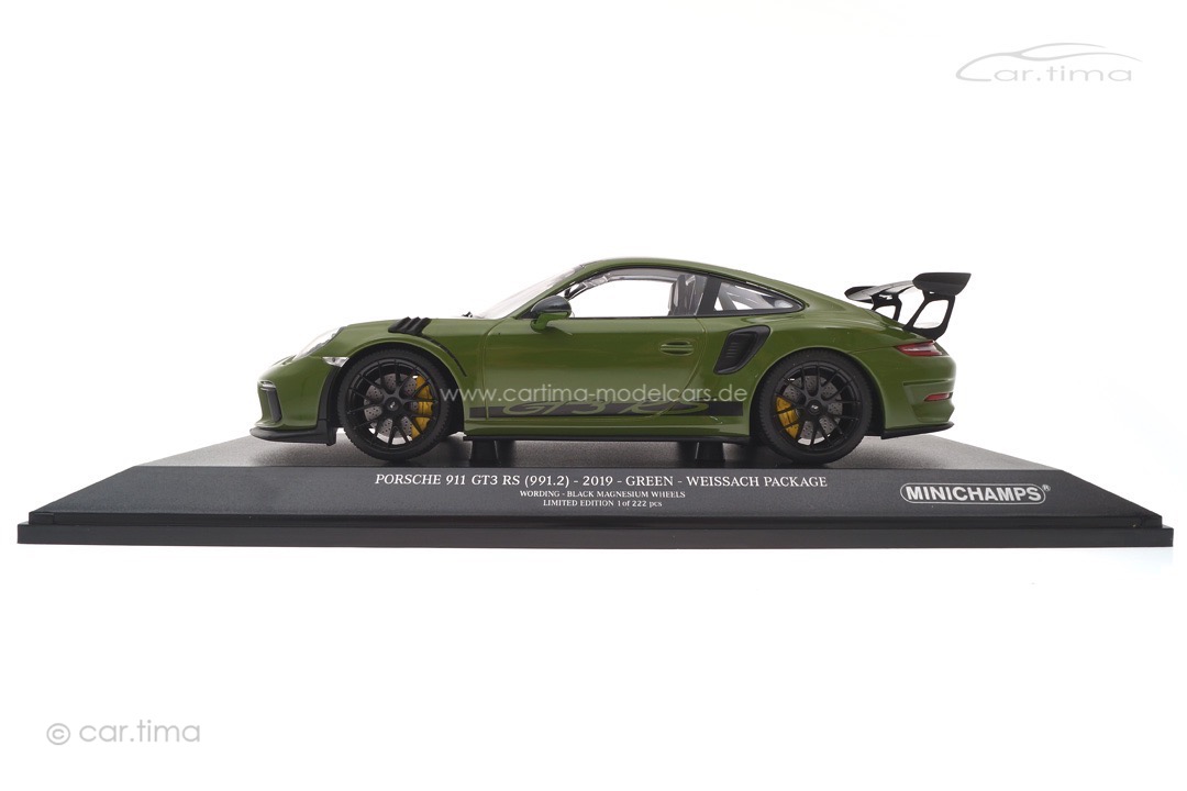 Porsche 911 (991 II) GT3 RS Weissach Paket 2019 grün/Rad schwarz Minichamps 1:18 155068232 Porsche 911 (991 II) GT3 RS Weissach Paket 2019 grün/Rad schwarz Minichamps 1:18 155068232
