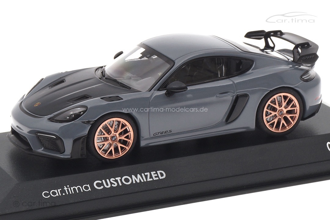 Porsche 718 Cayman GT4 RS Arktikgrau/Rad cuprum Minichamps car.tima CUSTOMIZED 1:43
