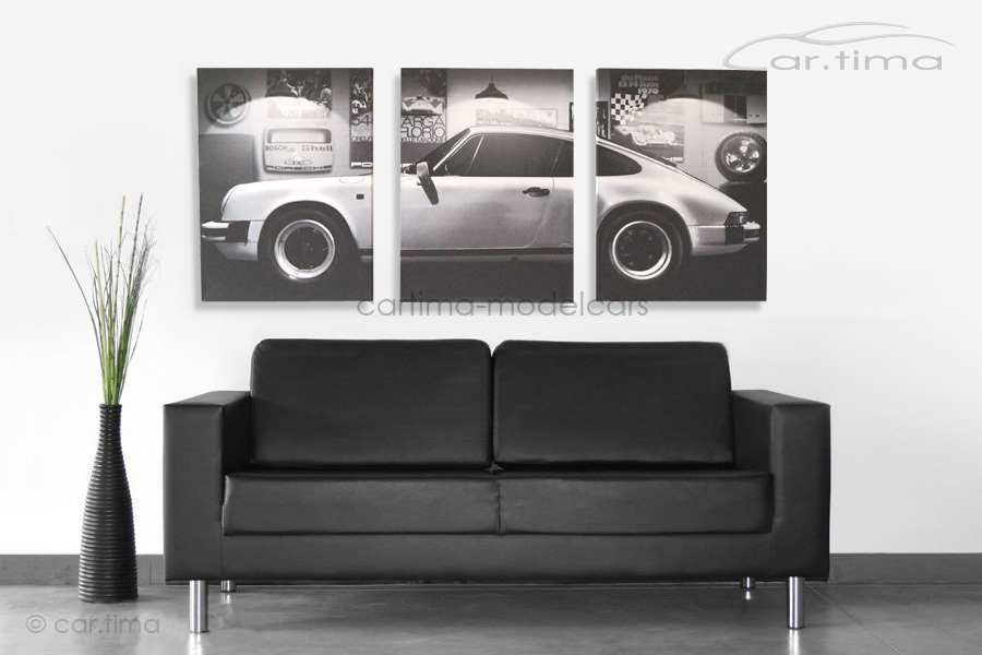 Kunstdruck auf Leinwand/Keilrahmen Porsche 911 Carrera Grandprixweiß 136,5x60 cm