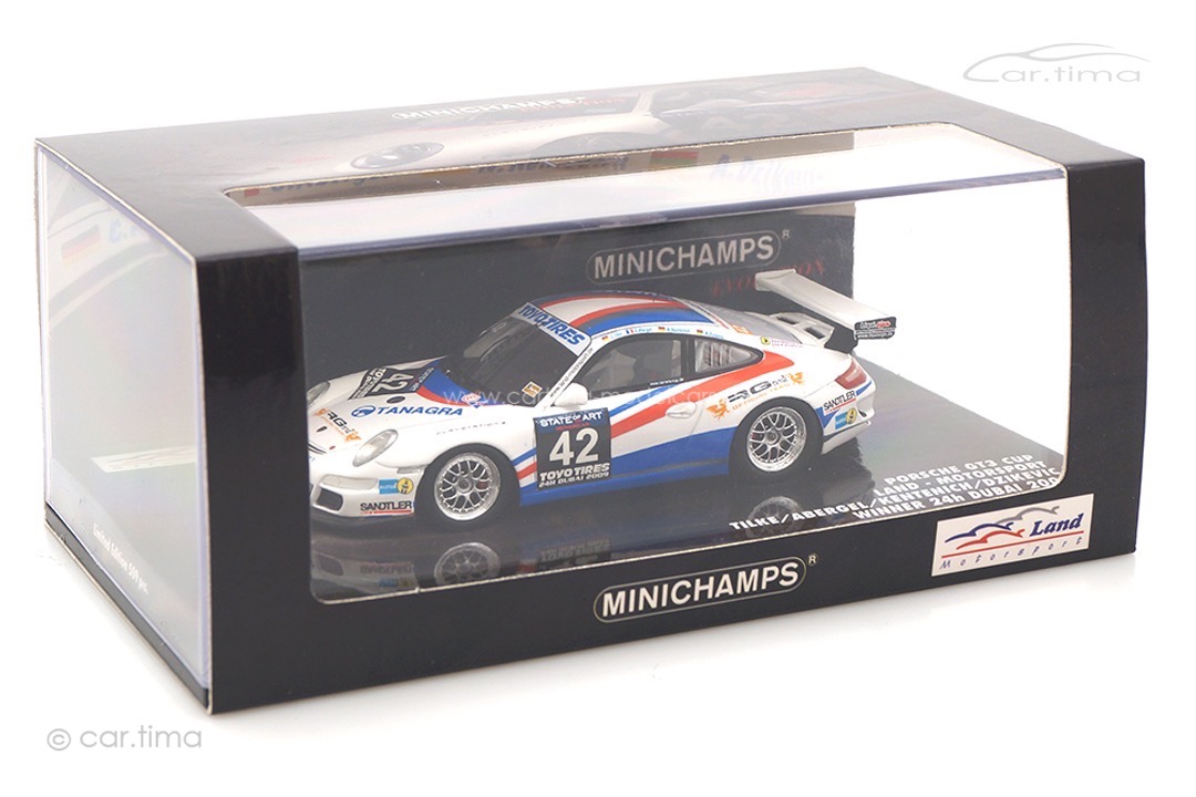 Porsche 911 (996) GT3 Cup Winner 24h Dubai 2009 Land Motorsport Minichamps 1:43 437096942