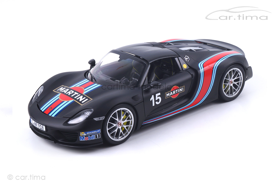 Porsche 918 Spyder Weissach Package matt schwarz mit Martini Minichamps 1:18 110062445 Porsche 918 Spyder Weissach Package matt schwarz mit Martini Minichamps 1:18 110062445