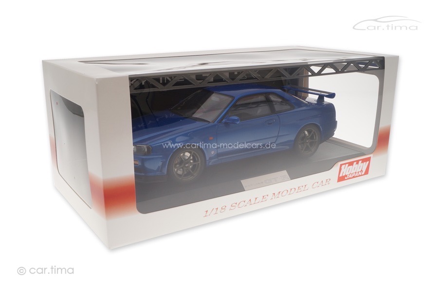 Nissan Skyline GT-R V-spec (BNR34) Bayside blue Hobby Japan 1:18 HJ1809BL Nissan Skyline GT-R V-spec (BNR34) Bayside blue Hobby Japan 1:18 HJ1809BL