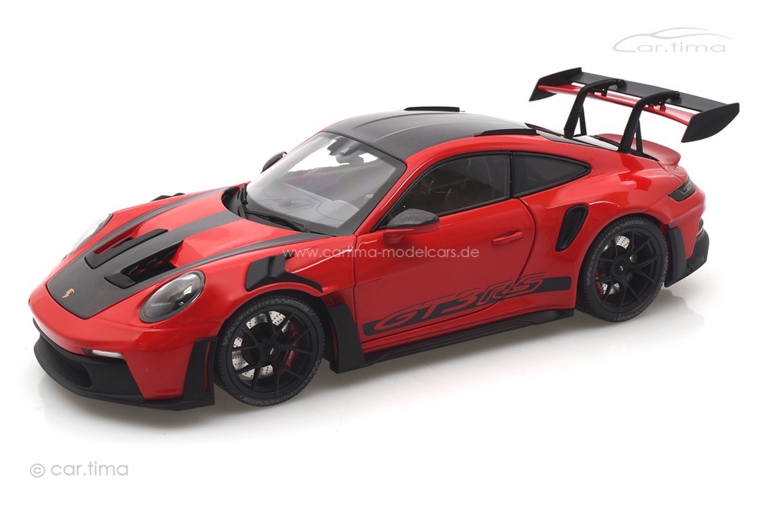 Porsche 911 (992) GT3 RS Weissach Paket Indischrot/Rad schwarz Minichamps 1:18 113062027 Porsche 911 (992) GT3 RS Weissach Paket Indischrot/Rad schwarz Minichamps 1:18 113062027