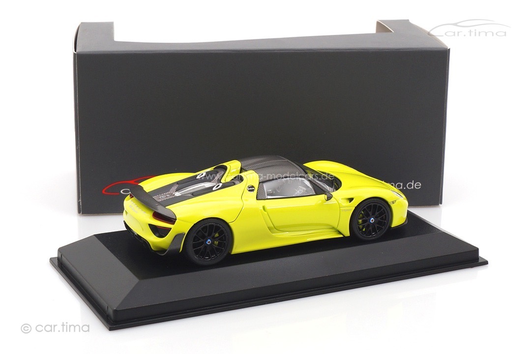 Porsche 918 Spyder Weissach Paket Acid green/Rad schwarz Minichamps car.tima CUSTOMIZED 1:43