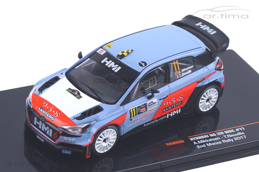Hyundai NG i20 WRC Rally Monza 2017 Mikkelsen/Neuville IXO 1:43 RAM660 Hyundai NG i20 WRC Rally Monza 2017 Mikkelsen/Neuville IXO 1:43 RAM660